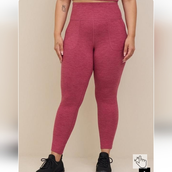 Torrid Active Super Soft Dusty Rose Full Length Leggings with Front Pockets - Picture 3 of 12